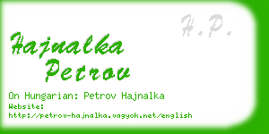 hajnalka petrov business card